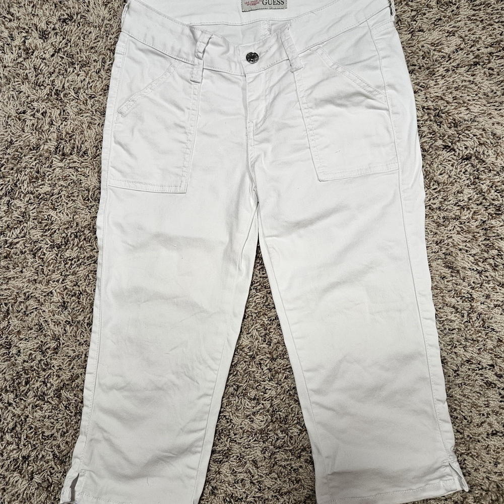 Guess White Denim Bermuda Shorts